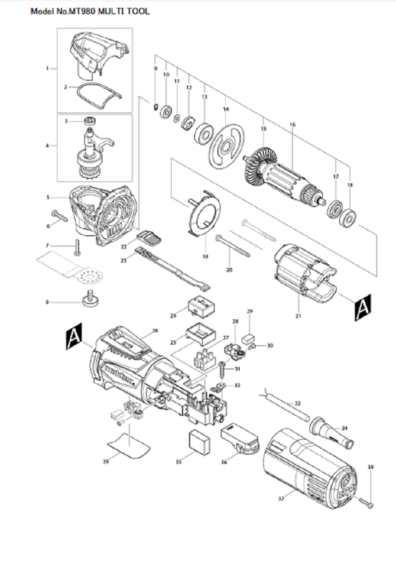 634728-4 STATO Máy Cắt Rung Đa Năng Maktec MT980