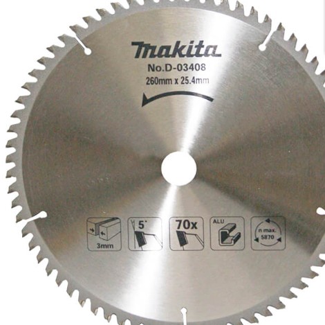 D-03408 Lưỡi Cưa Hợp Kim 260mmx25.4mmx70t