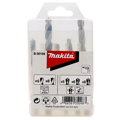 D-30106 Bộ Mũi Khoan 5 Cái 5mm(1pcs), 6mm (2pcs), 8mm (2pcs)