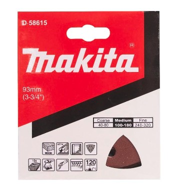 D-58615 Giấy Chà Nhám Tam Giác Cho Gỗ #120/94mm(10 Cái/Bộ)