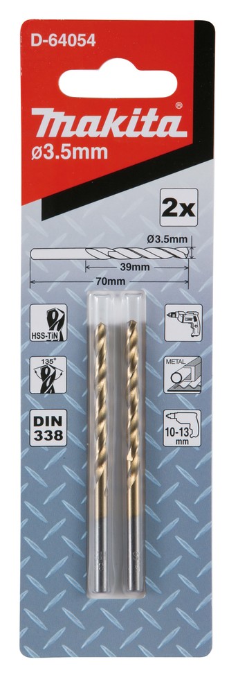 D-64054 Mũi Khoan Sắt HSS-Tin ( Loại Kinh Tế) 3.5x70mm