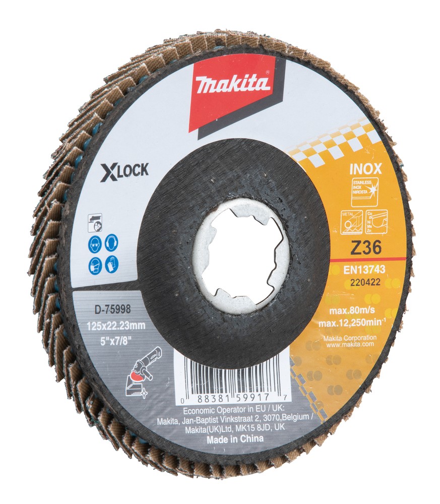 D-75998 Đĩa Nhám Xếp 125mm Z36/x-lock