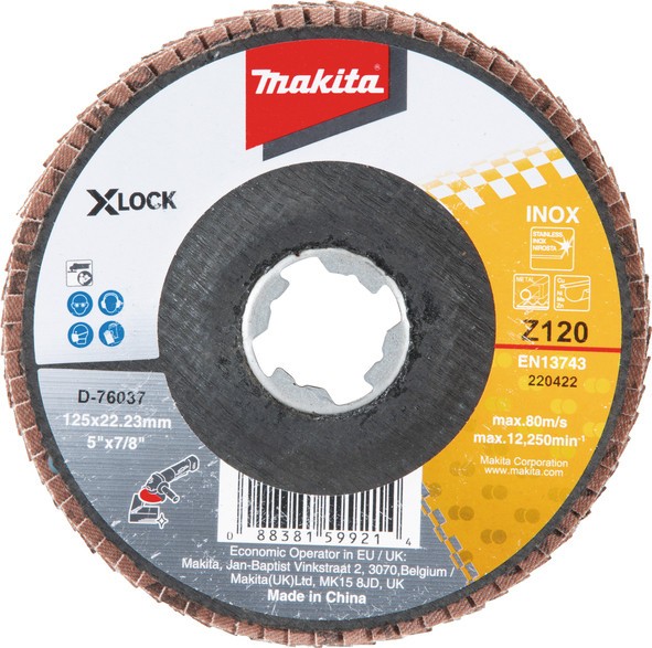 D-76037 Đĩa Nhám Xếp 125mm Z120/x-lock