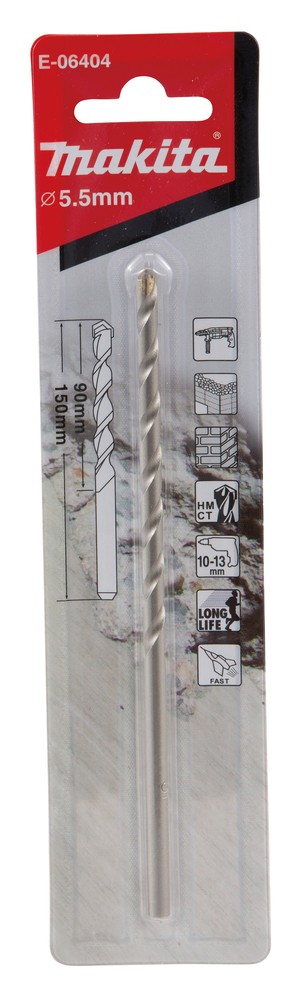 E-06404 Mũi Khoan Tường TCT Chuôi Thẳng 5.5x150mm