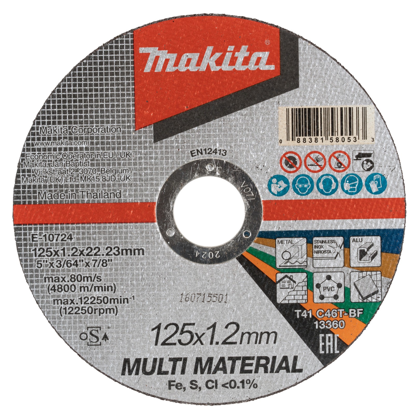 E-10724 Đá Cắt Mỏng Đa Năng 125×1.2×22.23mm
