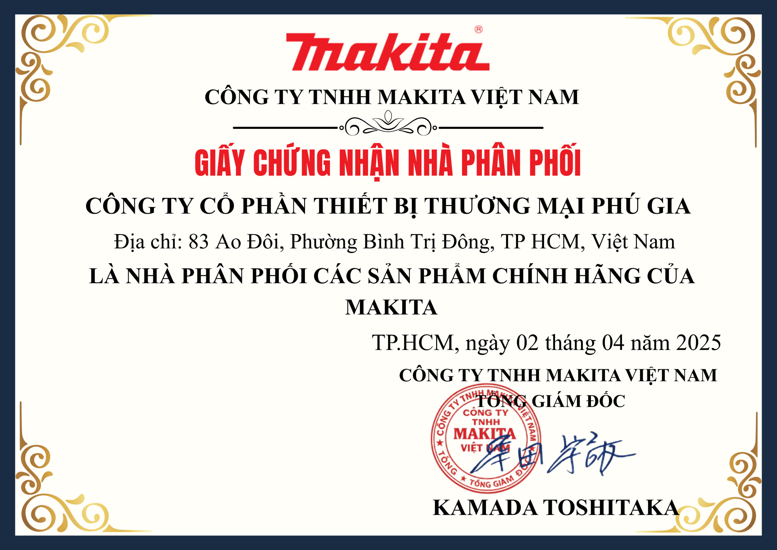 Makita - Chứng Nhận Phú Gia