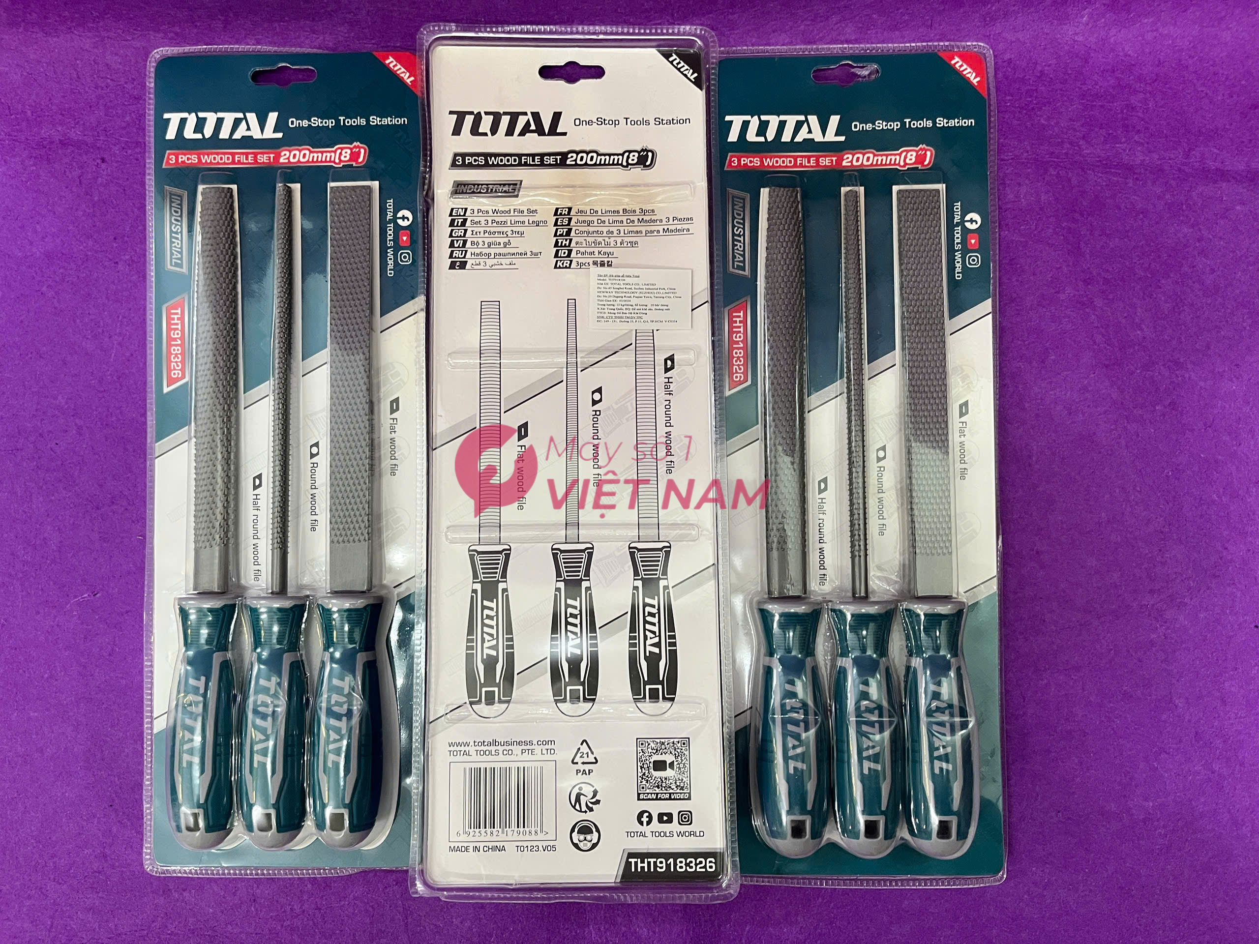Bộ giũa gỗ 3 chi tiết Total THT918326 1