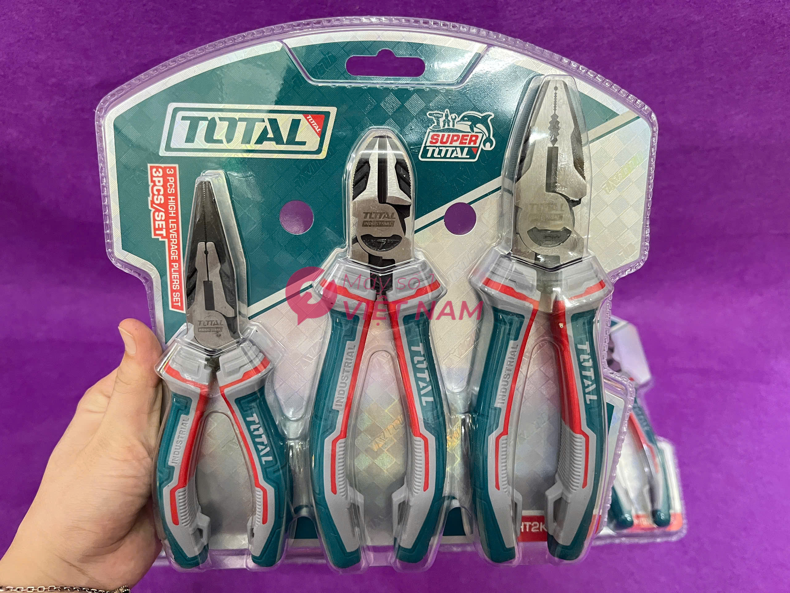 Bộ kìm điện, kìm cắt và kìm nhọn cao cấp 3 chi tiết Total THT2K0301S 2