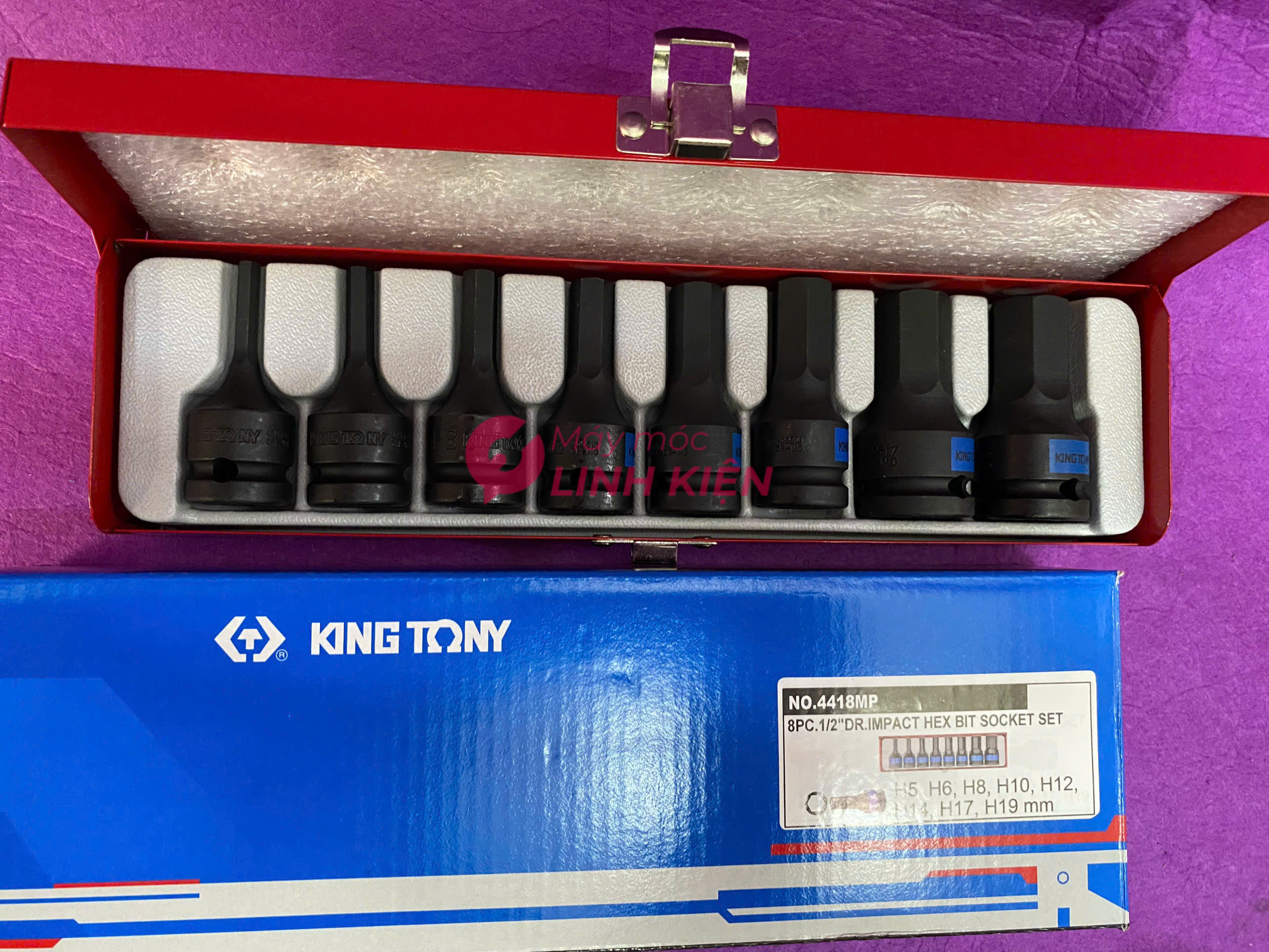 1/2" Bộ đầu tuýp đen mũi lục giác 8 chi tiết Kingtony 4418MP 2
