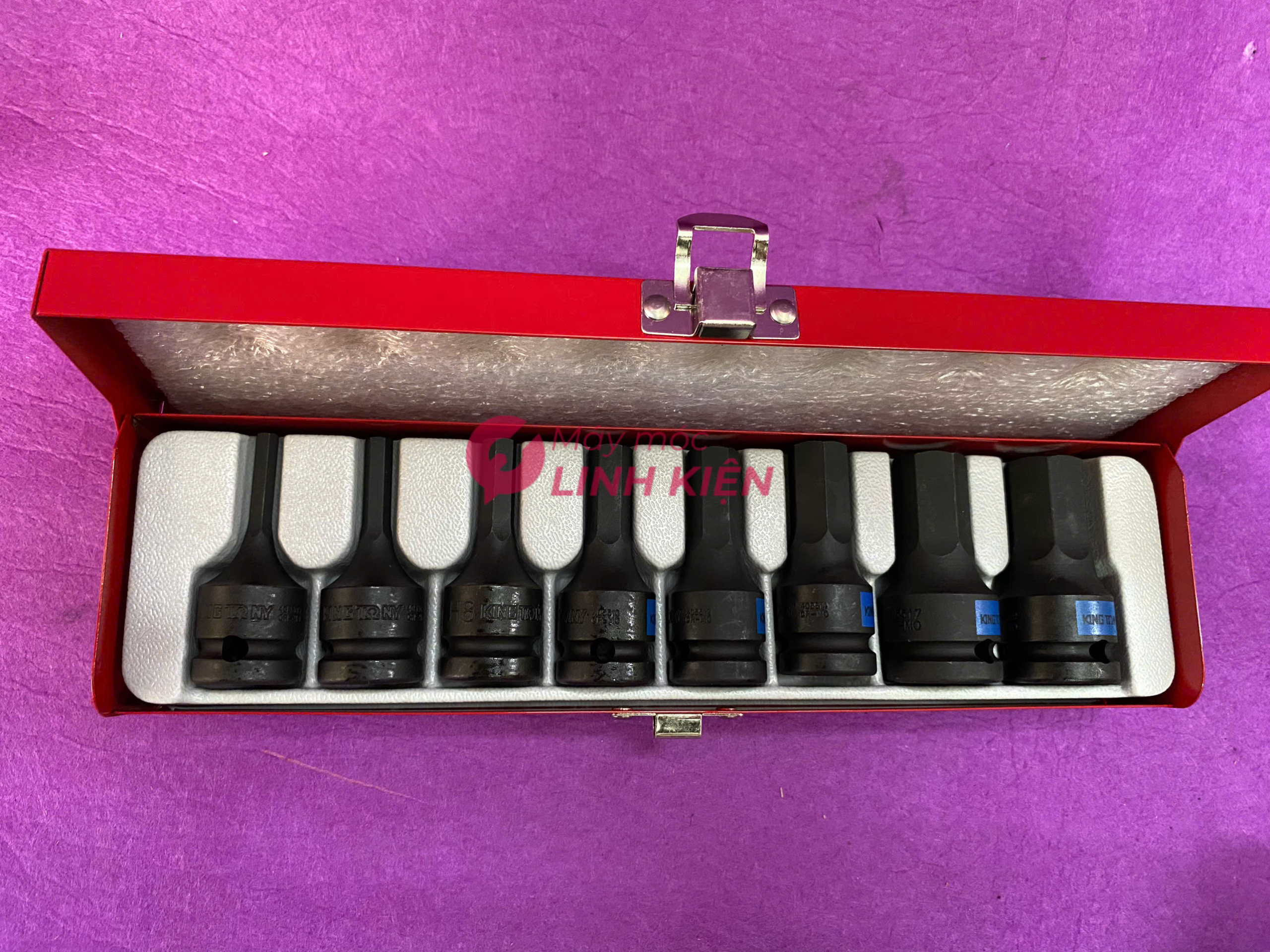 1/2" Bộ đầu tuýp đen mũi lục giác 8 chi tiết Kingtony 4418MP 4