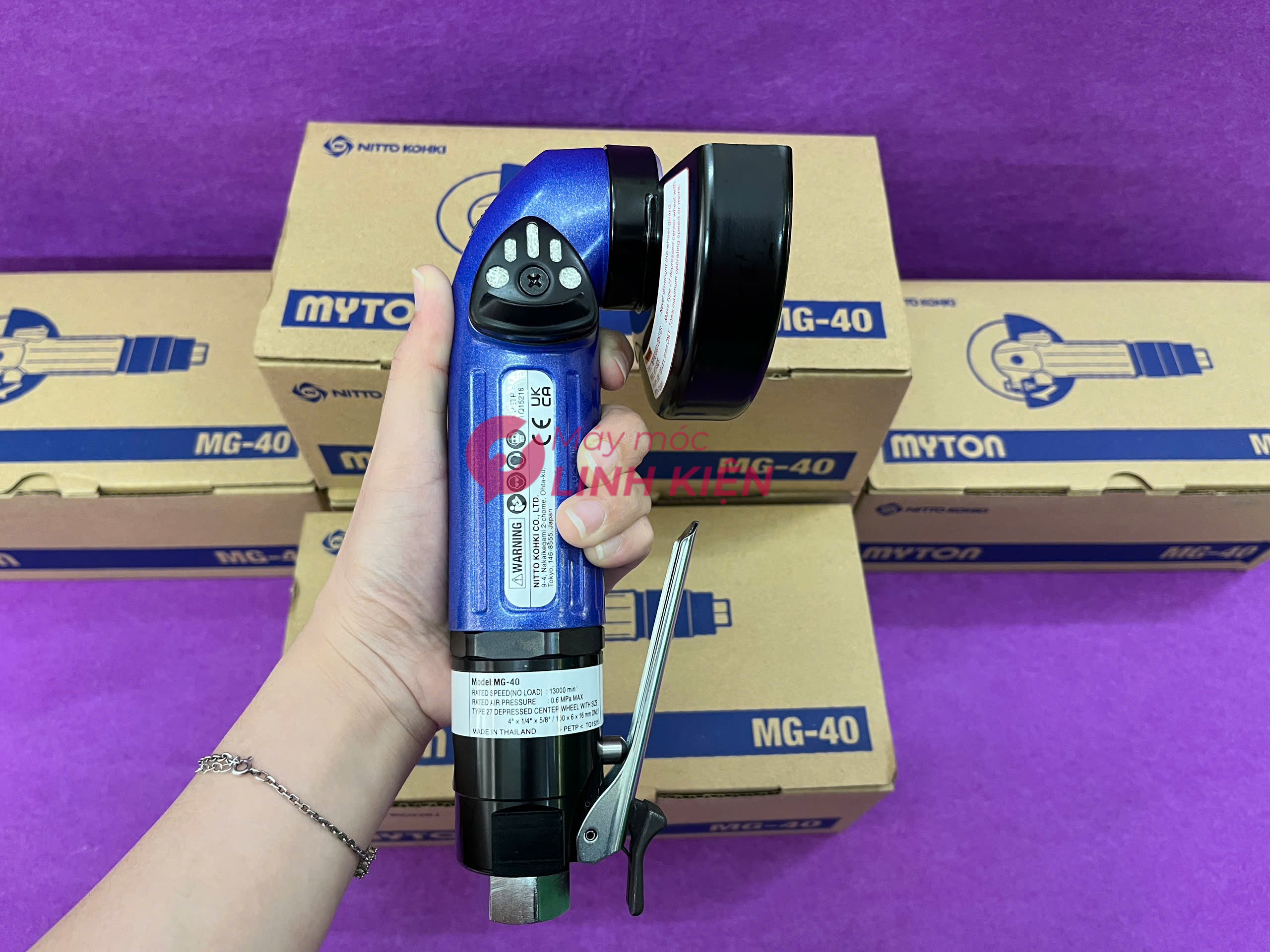 Chi tiết đầu máy mài khí nén nitto mg 40